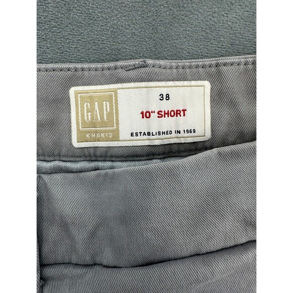GAP Khakis Shorts Mens 38 Gray 10" Short Pilot Grey Casual Cotton Stretch Summer - Picture 5 of 12